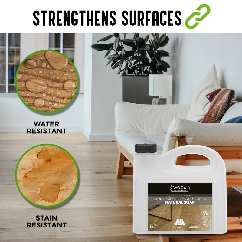 WOCA Natural Soap, Natural 1L - Concentrated Wood Cleaner for oil finished hardwood floors, tables, millwork, cutting boards, countertops and butcher block - Image 3